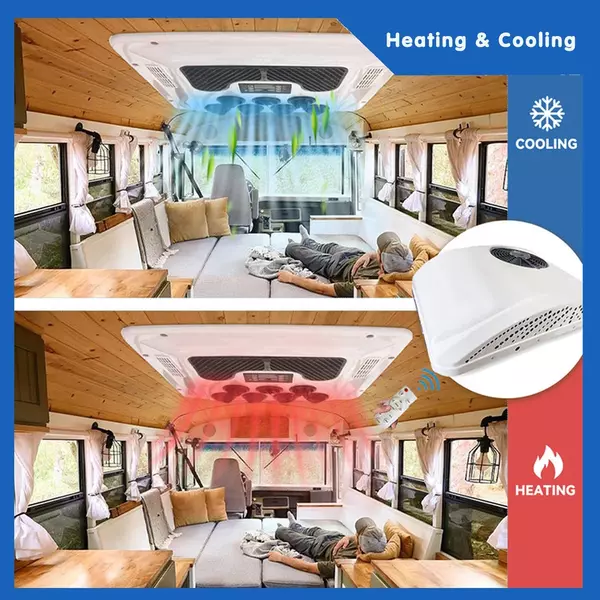 24V Rooftop Air Conditioner AC Unit Cool&Heat 13500BTU For RV Trailer Motorhome