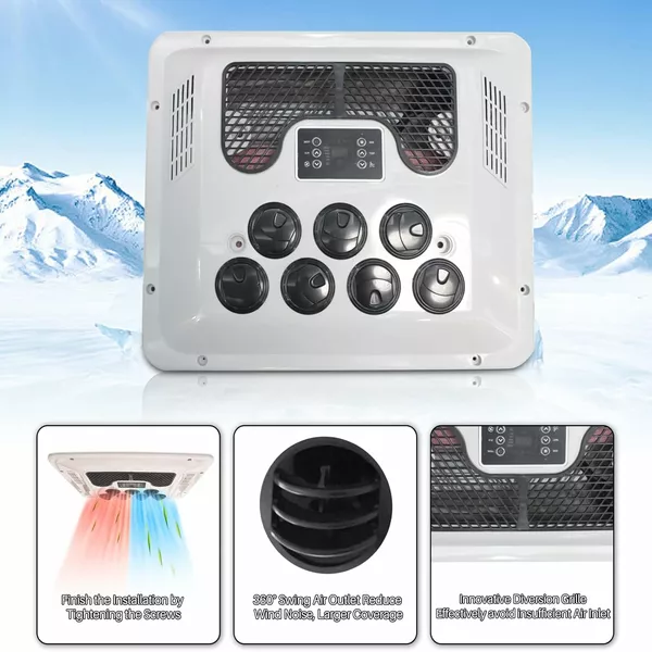 24V Rooftop Air Conditioner AC Unit Cool&Heat 13500BTU For RV Trailer Motorhome