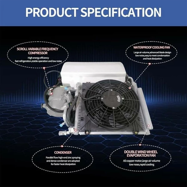 12V/24V RV Air Conditioner Rooftop AC Unit Heat & Cool For Motorhome Caravan Van