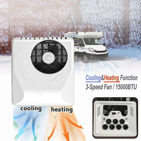 12V/24V RV Air Conditioner Rooftop AC Unit Heat & Cool For Motorhome Caravan Van