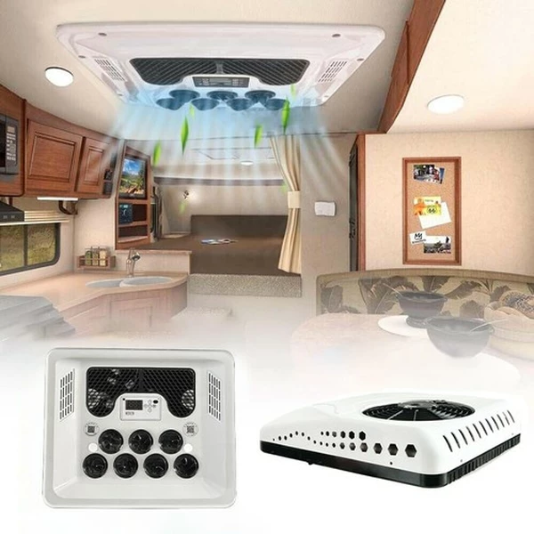 12V/24V RV Air Conditioner Rooftop AC Unit Heat & Cool For Motorhome Caravan Van
