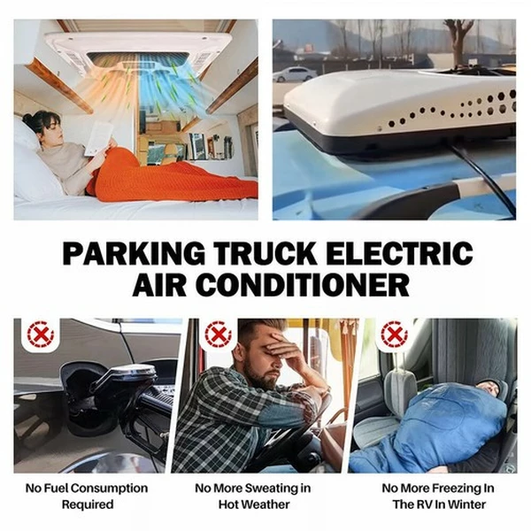 12V/24V RV Air Conditioner Rooftop AC Unit Heat & Cool For Motorhome Caravan Van
