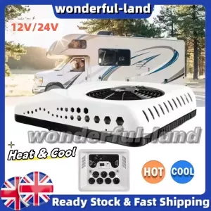12V/24V RV Air Conditioner Rooftop AC Unit Heat & Cool For Motorhome Caravan Van