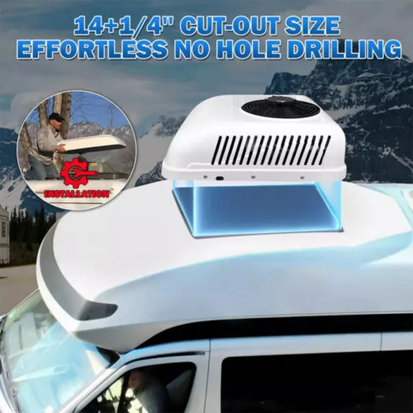 12V RV Air Conditioner Truck Roof Air Conditioner Heat Pump Heating Cooling 8000BTU-