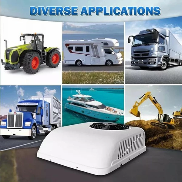 12V RV Air Conditioner Truck Roof Air Conditioner Heat Pump Heating Cooling 8000BTU-