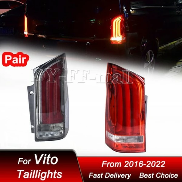 Pair LED Dynamic Tail Light Brake Lamps For Mercedes Benz Vito W447 2015-22-