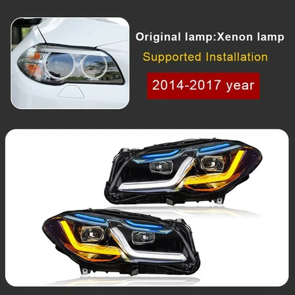 2x for BMW 5 Series F10 F11 2011-2017 Xenon HID W/Adaptive Modified LED Headlights-