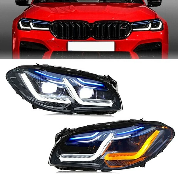 2x for BMW 5 Series F10 F11 2011-2017 Xenon HID W/Adaptive Modified LED Headlights-