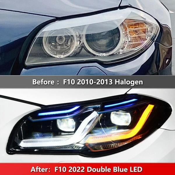 2x for BMW 5 Series F10 F11 2011-2017 Xenon HID W/Adaptive Modified LED Headlights-