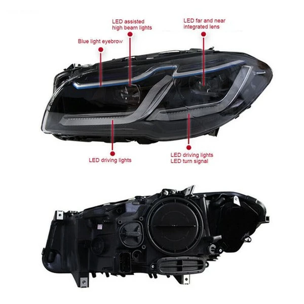 2x for BMW 5 Series F10 F11 2011-2017 Xenon HID W/Adaptive Modified LED Headlights-