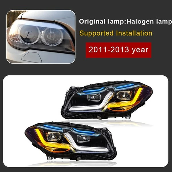 2x for BMW 5 Series F10 F11 2011-2017 Xenon HID W/Adaptive Modified LED Headlights-