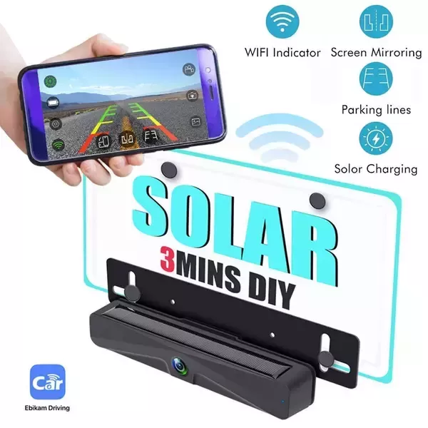 Solar Rear View Camera Wireless Wireless 5G WiFi Waterproof For RV Truck Van Car -