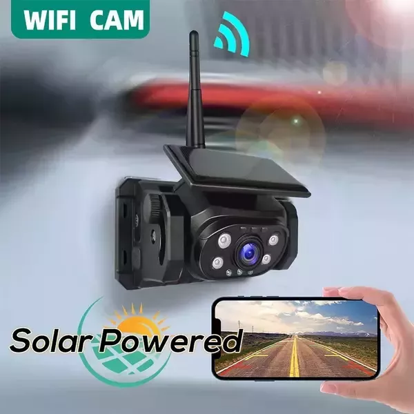 WiFi Solar Rear View Camera Wireless Wireless For Android Phone iPhone RV Truck Van Auto-