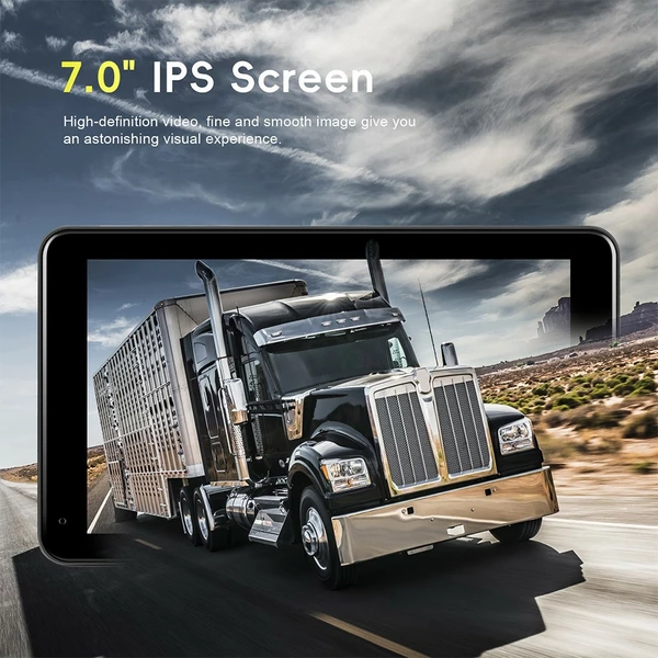 7" Monitor Car Wireless Solar Reversing Camera For Truck Bus Van Rear View Kit